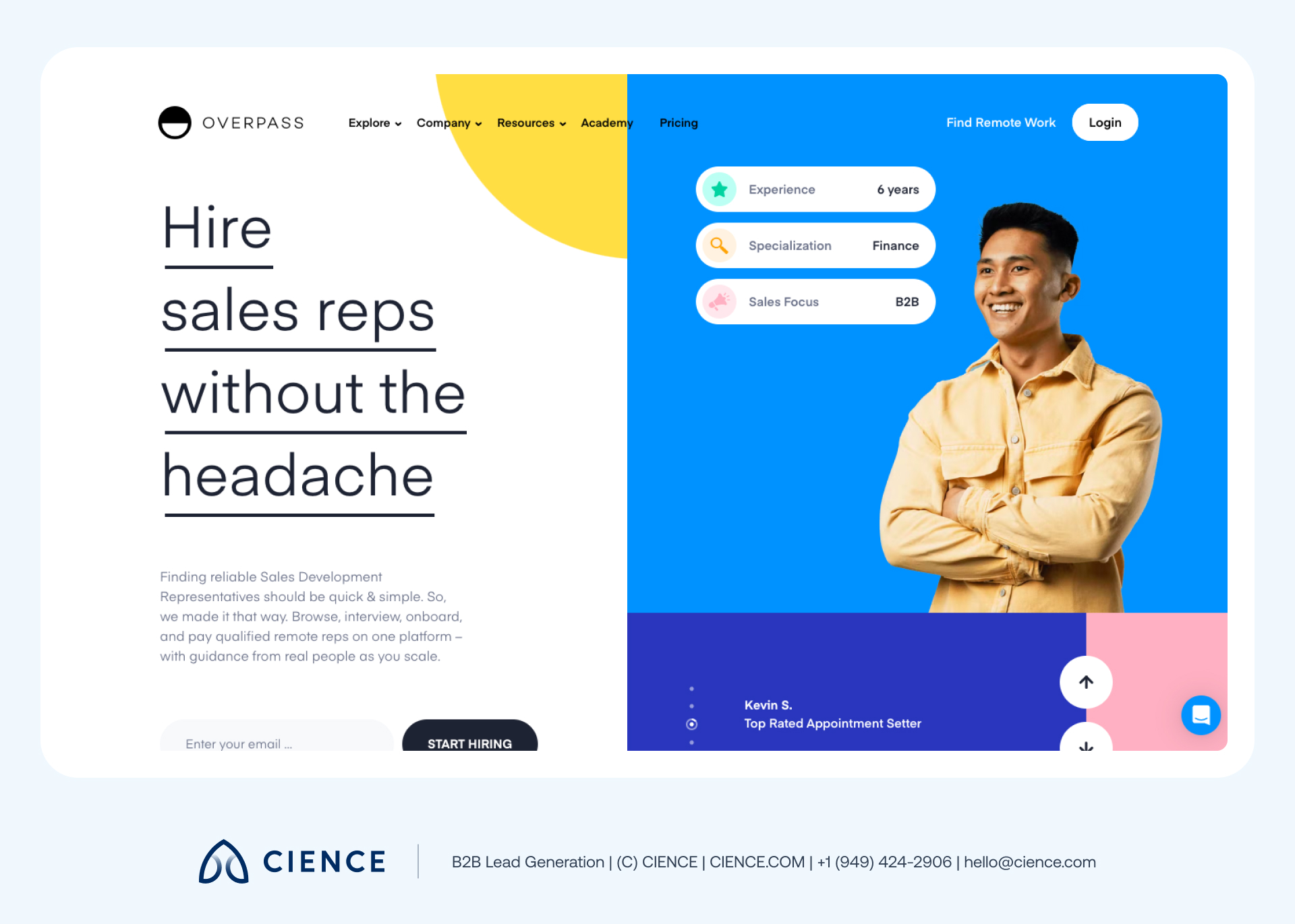Overpass homepage demonstrating consistent brand identity with vibrant color scheme, distinctive typography, and generous white space throughout